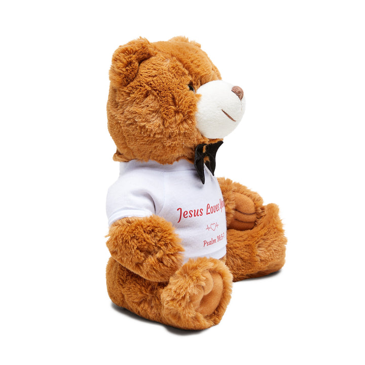 Teddy Bear with T-Shirt Jesus Loves You with Scripture