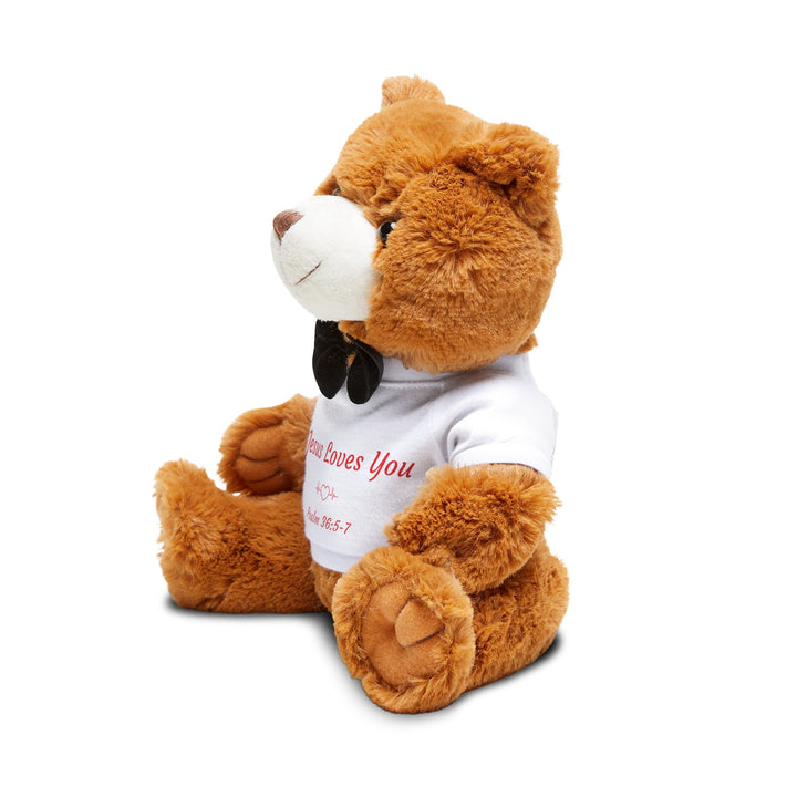 Teddy Bear with T-Shirt Jesus Loves You with Scripture