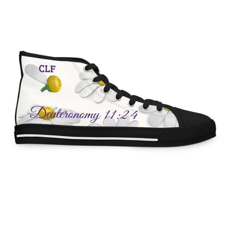 Women's High Top Sneakers Deuteronomy 11:24