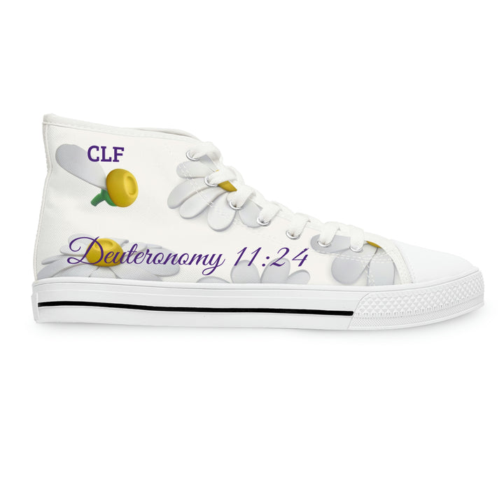 Women's High Top Sneakers Deuteronomy 11:24