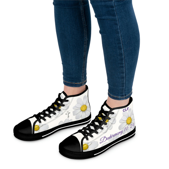 Women's High Top Sneakers Deuteronomy 11:24